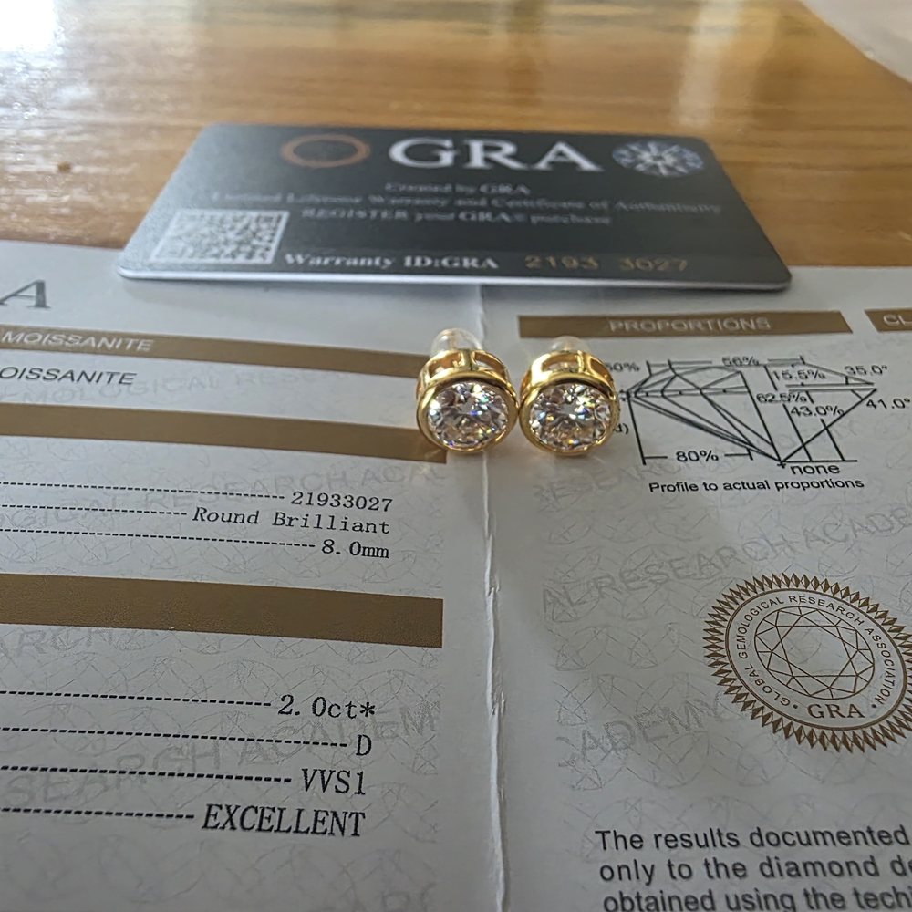18 K Real Gold Earrings,Elegant Stud